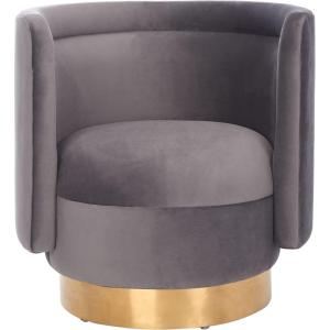 SAFAVIEH Couture Brynlee Swivel Accent Chair(Slate / Gold)