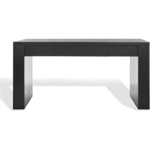 SAFAVIEH Couture Collection – Deborah Black Elm Wood Desk, Modern Writing Table with Drawer Storage (SFV2313B)(Black)