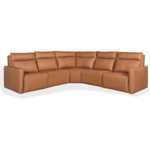 SAFAVIEH Couture Collection – Gretel Brown Top Grain Leather L-Shaped Sectional, Fully Assembled Corner Sofa with Wood Accents (SFV2414A)(Brown)