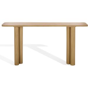 SAFAVIEH Couture Collection – Kathalina Natural Solid Wood Console Table, Rectangular Modern Accent (SFV6410A)(Natural)