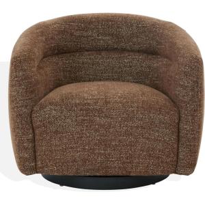 SAFAVIEH Couture Collection – Kellybryn Olive Green Chenille Swivel Accent Chair, Fully Assembled Upholstered Lounge Chair (SFV4883C)(Dark Brown)