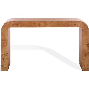 SAFAVIEH Couture Collection – Tessly Walnut Burl Veneer Console Table, Curved Waterfall Design, Fully Assembled (SFV5550A)(Walnut Burl)