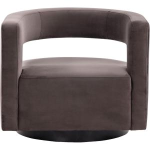 SAFAVIEH Couture Collection Edgar Ivory Boucle/Black Swivel Chair (Fully Assembled)(Dark Brown)