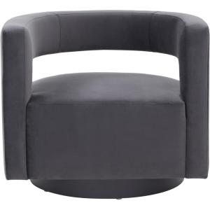 SAFAVIEH Couture Collection Edgar Ivory Boucle/Black Swivel Chair (Fully Assembled)(Dark Grey/Black)