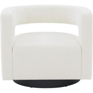 SAFAVIEH Couture Collection Edgar Ivory Boucle/Black Swivel Chair (Fully Assembled)(Ivory/Black)