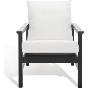 SAFAVIEH Couture Collection Emmalee Walnut/Natural Cord Back Accent Chair(Black/Natural)