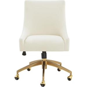 SAFAVIEH Couture Collection Jakob Ivory Boucle/Gold Adjustable Swivel Home Office Desk Chair(Creme/Gold)