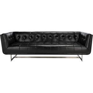 SAFAVIEH Couture Collection McNeill Black Faux Leather Tufted Sofa (Fully Assembled)