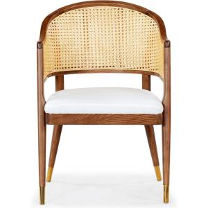 SAFAVIEH Couture Collection Rogue Walnut/Natural Rattan Dining Chair (Fully Assembled)(Walnut/Natural)