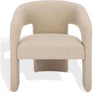 SAFAVIEH Couture Collection Roseanna Modern Forest Green Velvet Accent Chair (Fully Assembled)(Tan)
