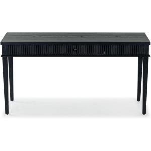 SAFAVIEH Couture Collection Shelbie Black 1-Drawer Reeded Computer Table Office Writing Desk(Black/Black)