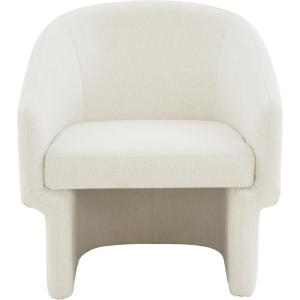 SAFAVIEH Couture Collection Susie Navy Velvet Barrel Back Accent Chair (Fully Assembled)(Ivory)