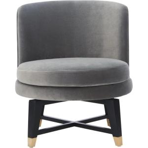 SAFAVIEH Couture Collection Trinity Charcoal Grey Velvet Swivel Accent Chair