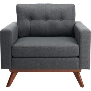 Safavieh Couture Home Gneiss Mid-Century Modern Slate Grey Linen Arm Chair