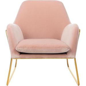 Safavieh Couture Home Misty Glam Navy Blue Velvet Accent Chair(Blush)
