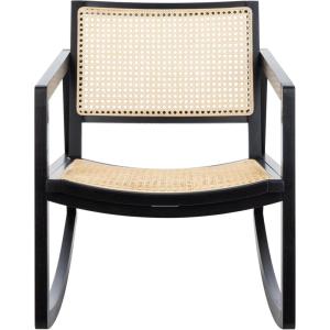Safavieh Couture Perth Natural Rattan Rocking Chair(Black / Natural)