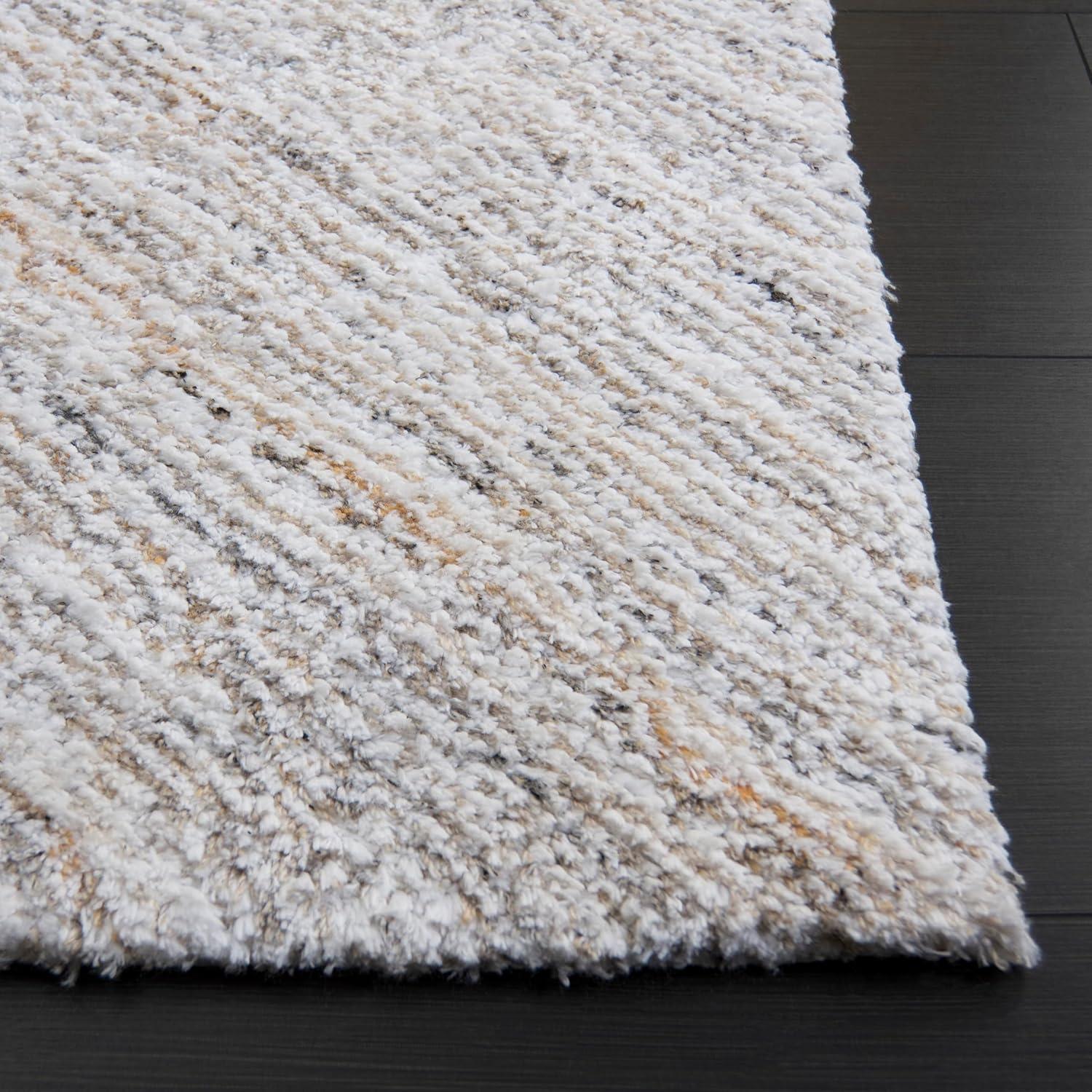 image:imageSAFAVIEH 8x10 Area Rug Glory Shag Collection Large Ivory amp Grey Handmade Plush Thick Pile Ideal for Living Room Bedroom Dining Space GRS102FIvoryBeige