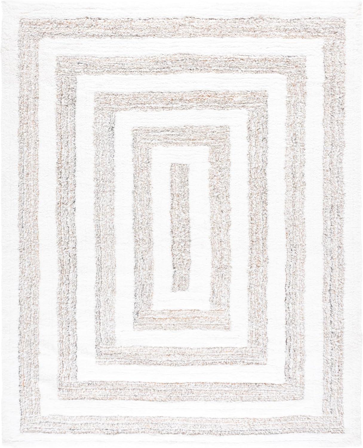 image:imageSAFAVIEH 9x12 Area Rug Glory Shag Collection Large Ivory amp Beige Handmade Plush Thick Pile Ideal for Living Room Bedroom Dining Space GRS103AIvoryBeige