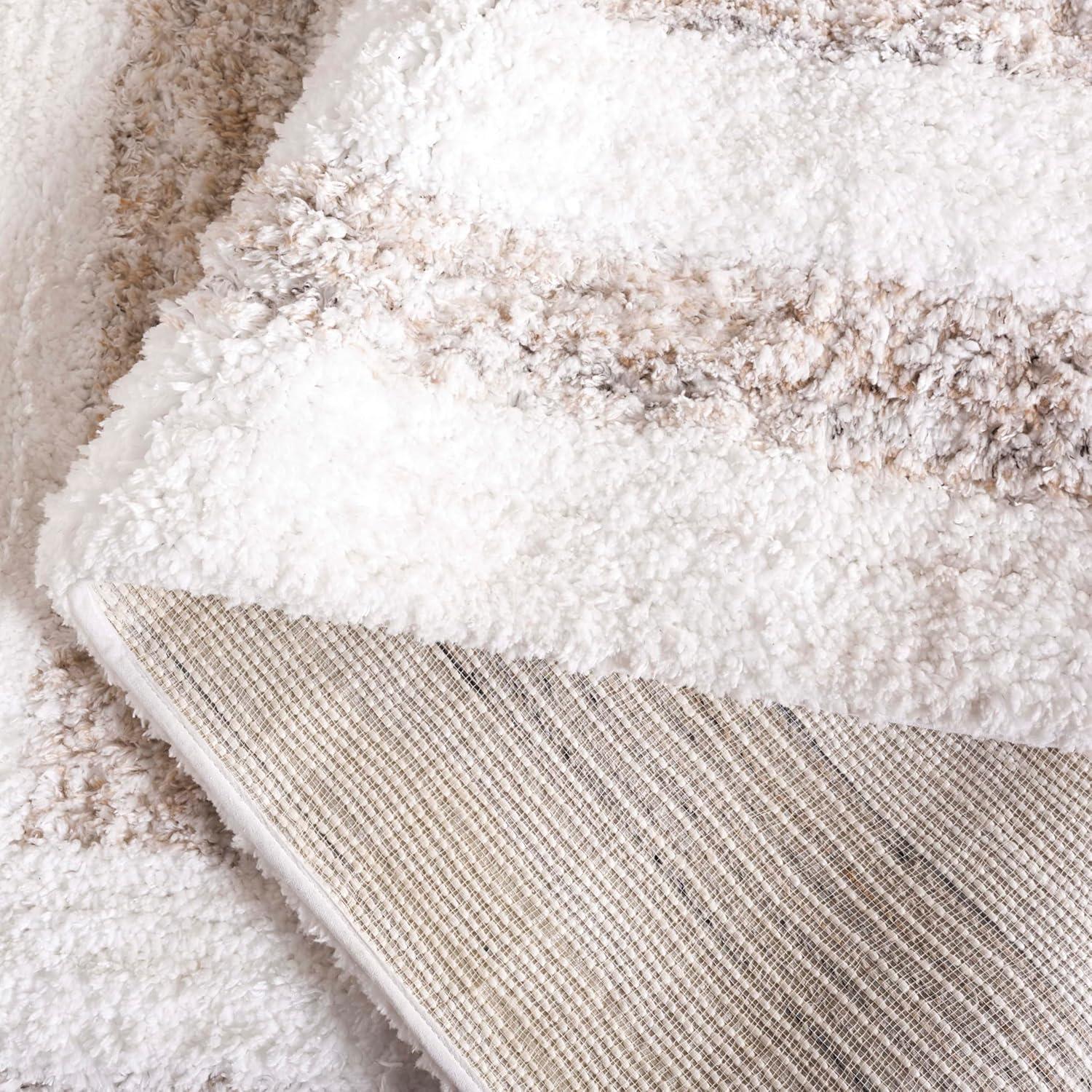 image:imageSAFAVIEH 9x12 Area Rug Glory Shag Collection Large Ivory amp Beige Handmade Plush Thick Pile Ideal for Living Room Bedroom Dining Space GRS103AIvoryBeige
