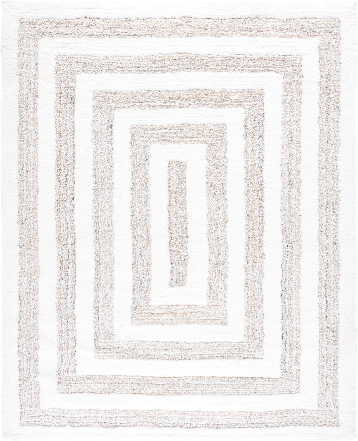 image:imageSAFAVIEH 9x12 Area Rug Glory Shag Collection Large Ivory amp Beige Handmade Plush Thick Pile Ideal for Living Room Bedroom Dining Space GRS103AIvoryBeige