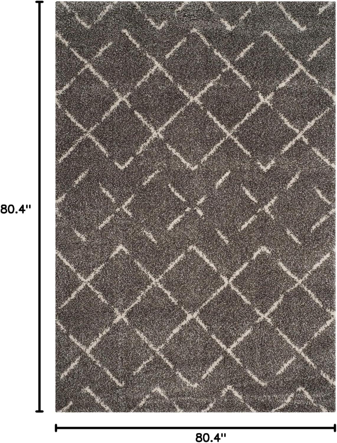 image:imageSAFAVIEH Area Rug 8x10 Arizona Shag Collection Large Dark Grey amp Ivory Moroccan Boho Design NonShedding amp Easy to Clean Plush Pile Ideal for Living Room Bedroom Dining Space ASG743GBrownIvory