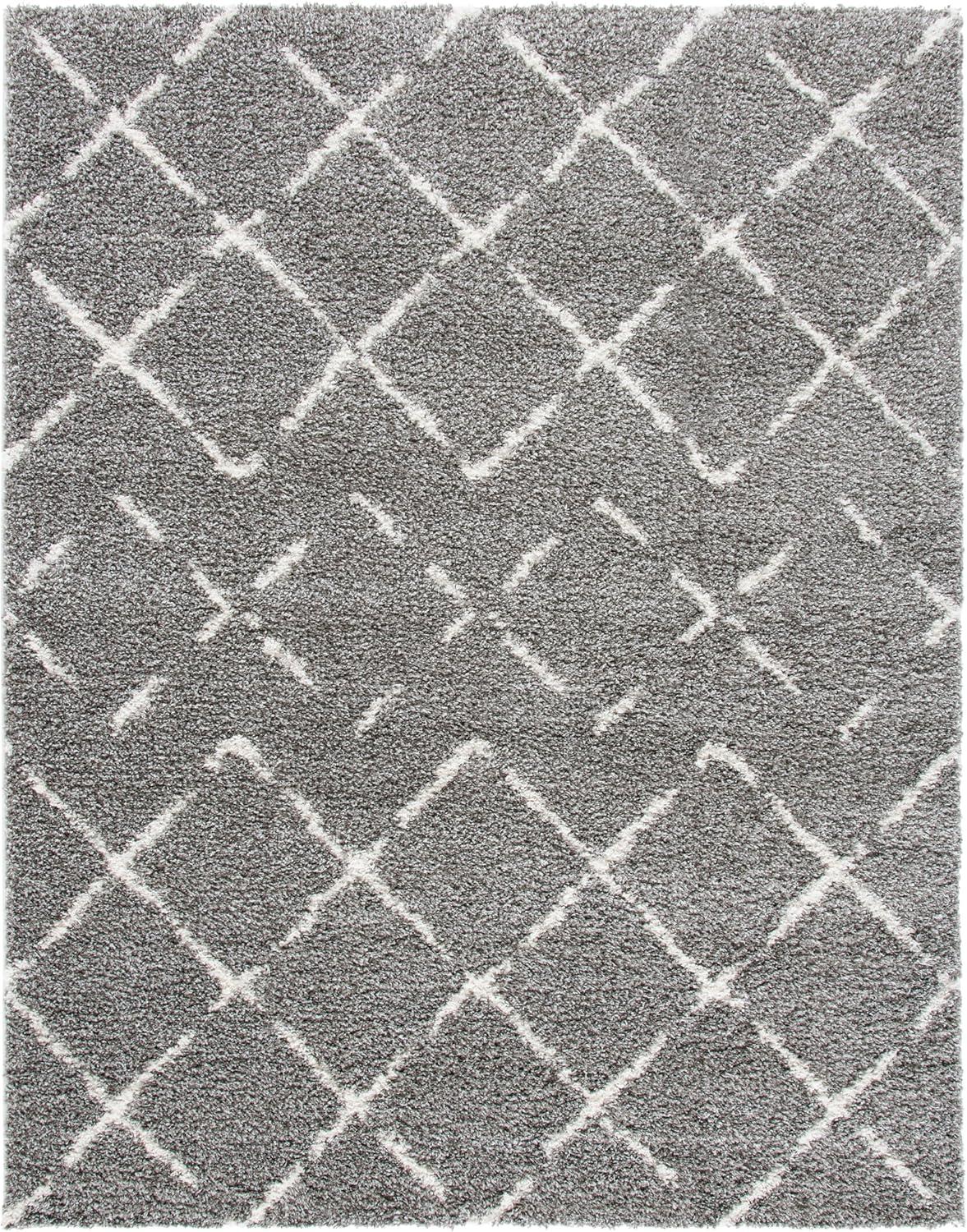 image:imageSAFAVIEH Area Rug 8x10 Arizona Shag Collection Large Dark Grey amp Ivory Moroccan Boho Design NonShedding amp Easy to Clean Plush Pile Ideal for Living Room Bedroom Dining Space ASG743GBrownIvory