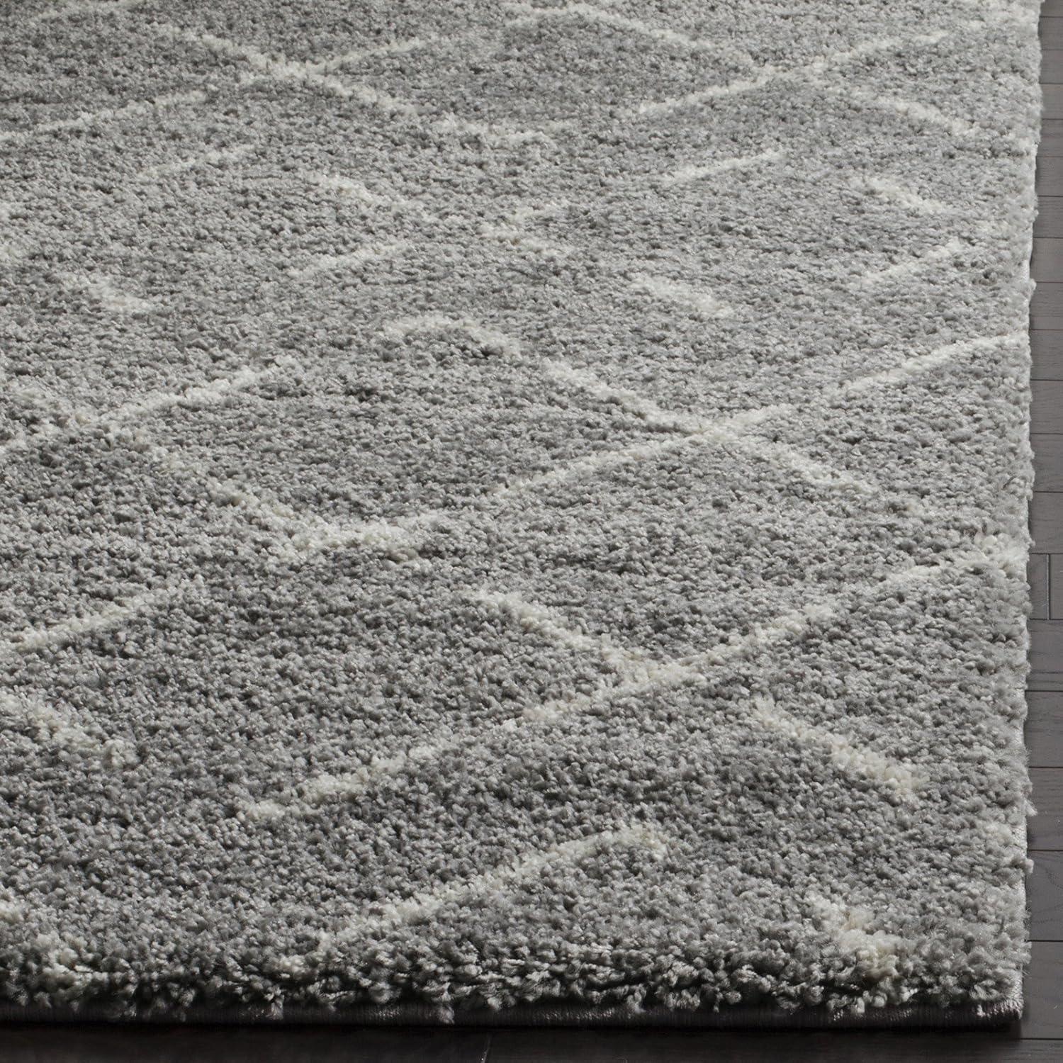 image:imageSAFAVIEH Area Rug 8x10 Arizona Shag Collection Large Dark Grey amp Ivory Moroccan Boho Design NonShedding amp Easy to Clean Plush Pile Ideal for Living Room Bedroom Dining Space ASG743GBrownIvory