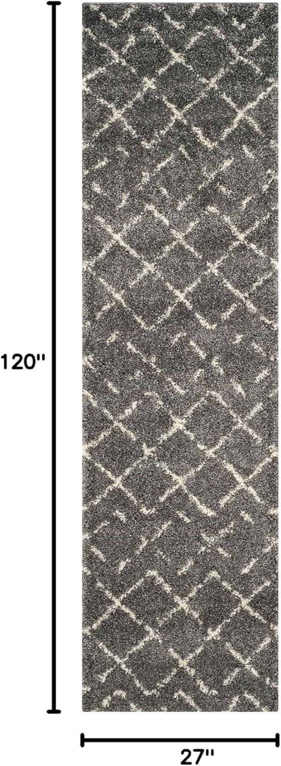 image:imageSAFAVIEH Area Rug 8x10 Arizona Shag Collection Large Dark Grey amp Ivory Moroccan Boho Design NonShedding amp Easy to Clean Plush Pile Ideal for Living Room Bedroom Dining Space ASG743GBrownIvory