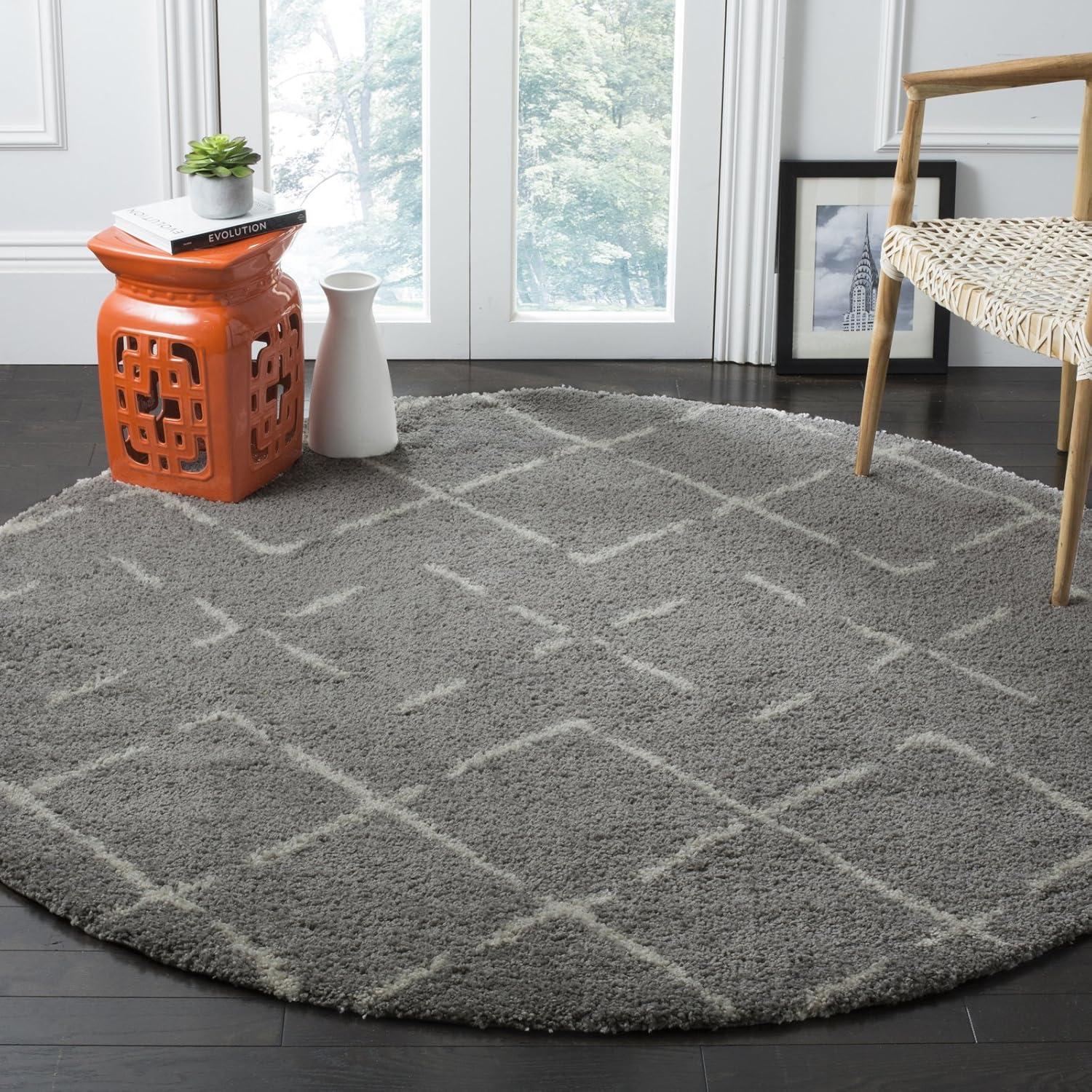 image:imageSAFAVIEH Area Rug 8x10 Arizona Shag Collection Large Dark Grey amp Ivory Moroccan Boho Design NonShedding amp Easy to Clean Plush Pile Ideal for Living Room Bedroom Dining Space ASG743GBrownIvory