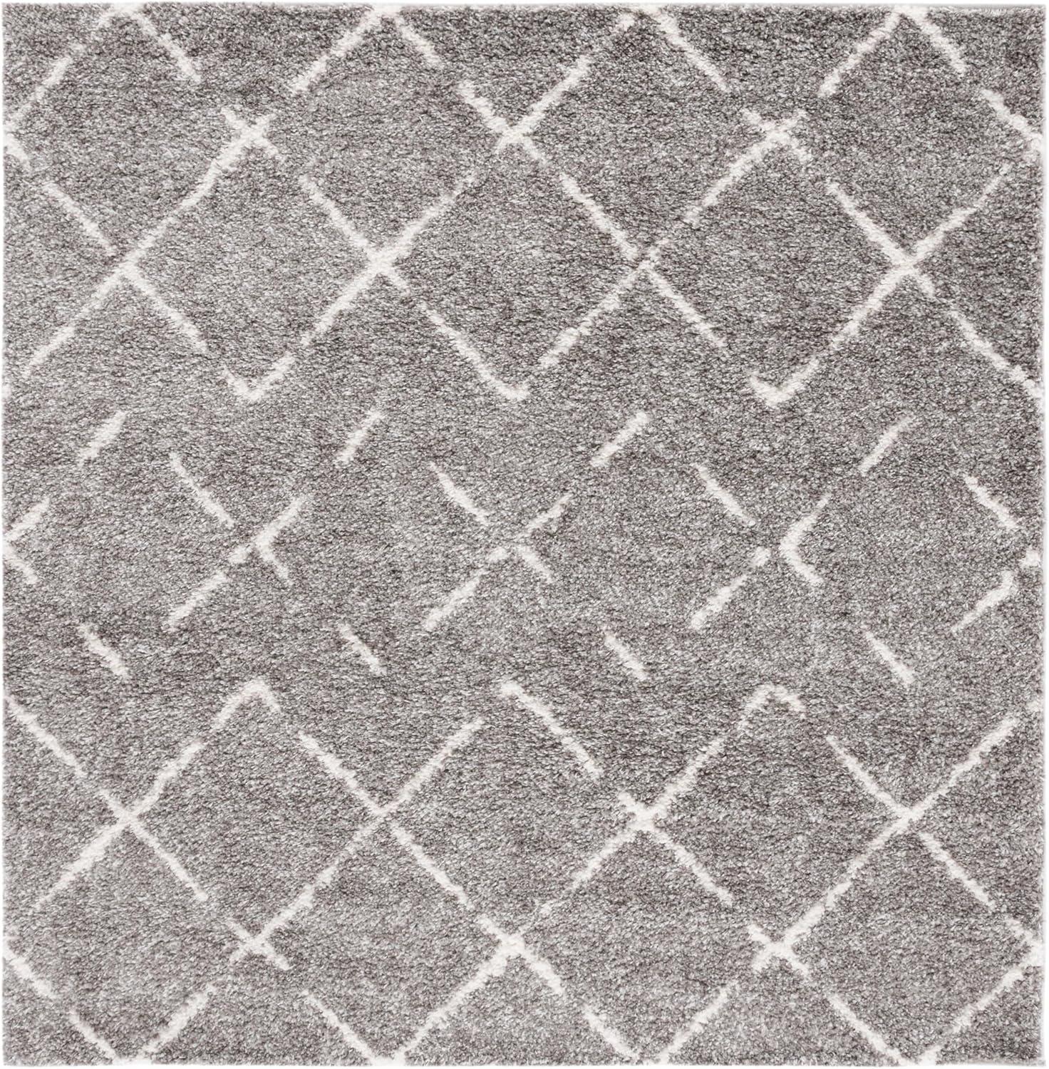 image:imageSAFAVIEH Area Rug 8x10 Arizona Shag Collection Large Dark Grey amp Ivory Moroccan Boho Design NonShedding amp Easy to Clean Plush Pile Ideal for Living Room Bedroom Dining Space ASG743GBrownIvory