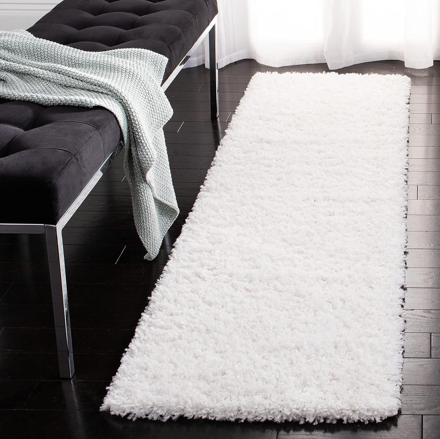 image:imageSAFAVIEH Area Rug 8x10 August Shag Collection Large Beige Solid Pattern NonShedding amp Easy Cleaning Plush Thick Pile Ideal for Living Room Bedroom Dining Space AUG200DWhite