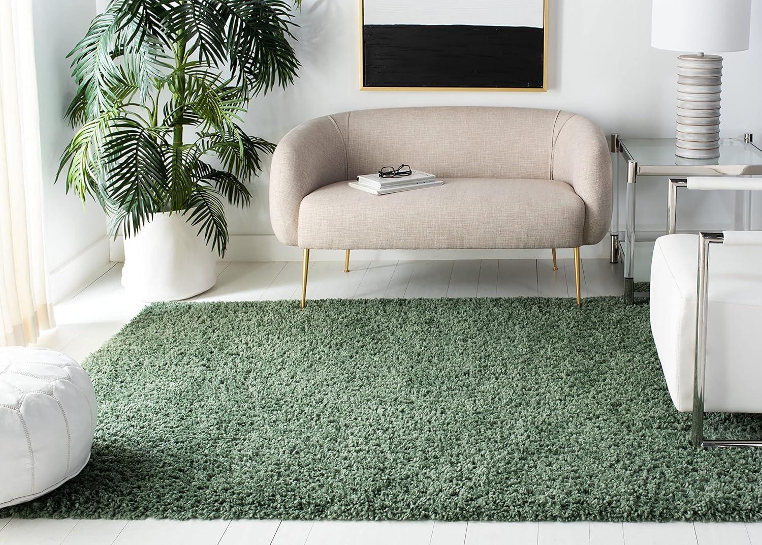 image:imageSAFAVIEH Area Rug 8x10 August Shag Collection Large Beige Solid Pattern NonShedding amp Easy Cleaning Plush Thick Pile Ideal for Living Room Bedroom Dining Space AUG200DGreen