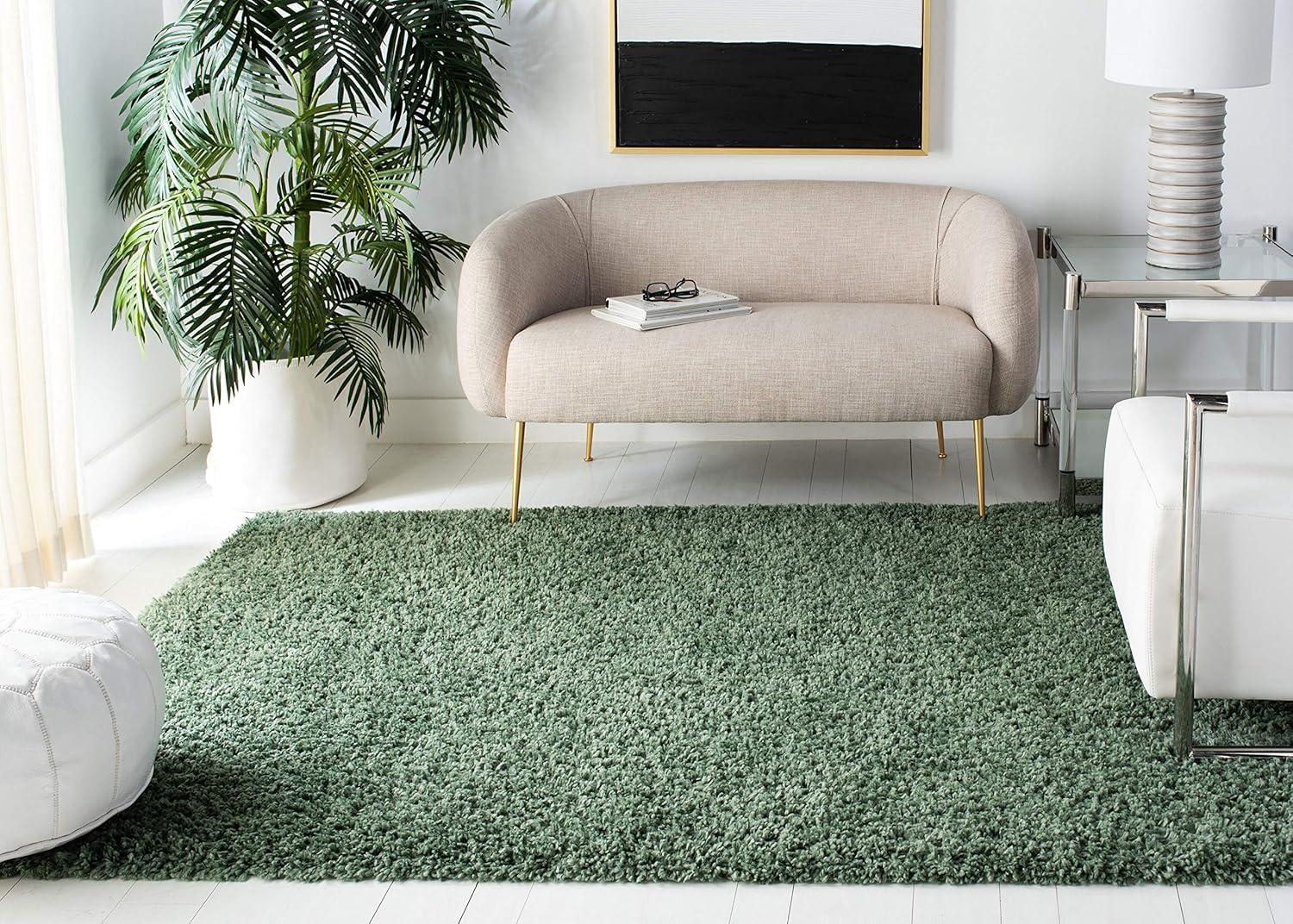 image:imageSAFAVIEH Area Rug 8x10 August Shag Collection Large Beige Solid Pattern NonShedding amp Easy Cleaning Plush Thick Pile Ideal for Living Room Bedroom Dining Space AUG200DGreen
