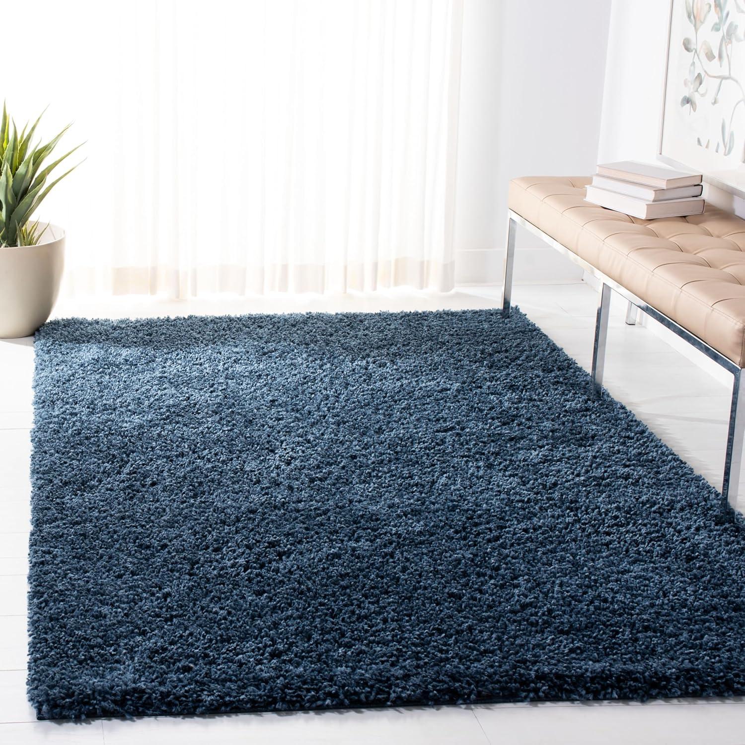 image:imageSAFAVIEH Area Rug 8x10 August Shag Collection Large Beige Solid Pattern NonShedding amp Easy Cleaning Plush Thick Pile Ideal for Living Room Bedroom Dining Space AUG200DNavy