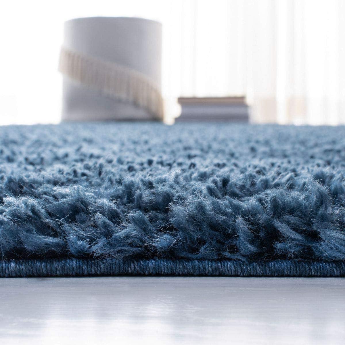 image:imageSAFAVIEH Area Rug 8x10 August Shag Collection Large Beige Solid Pattern NonShedding amp Easy Cleaning Plush Thick Pile Ideal for Living Room Bedroom Dining Space AUG200DNavy