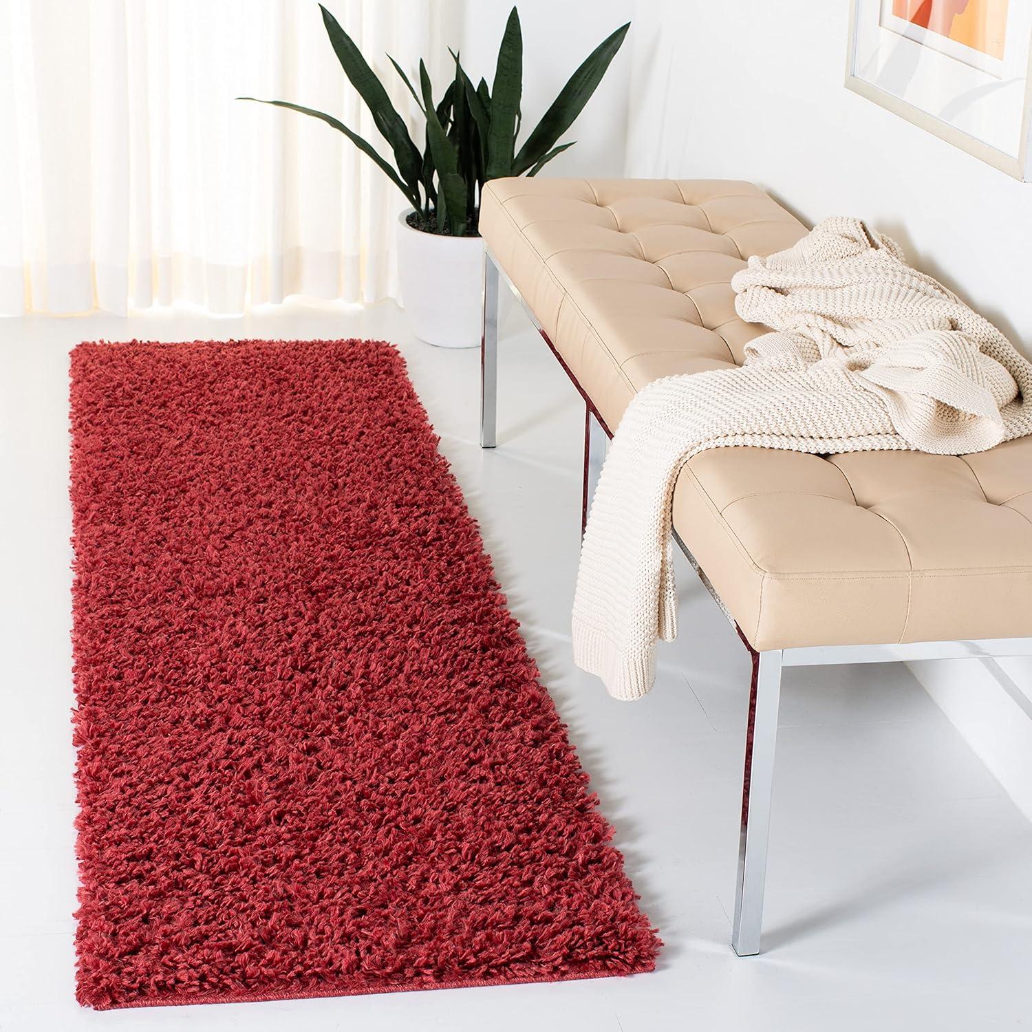 image:imageSAFAVIEH Area Rug 8x10 August Shag Collection Large Beige Solid Pattern NonShedding amp Easy Cleaning Plush Thick Pile Ideal for Living Room Bedroom Dining Space AUG200DRed
