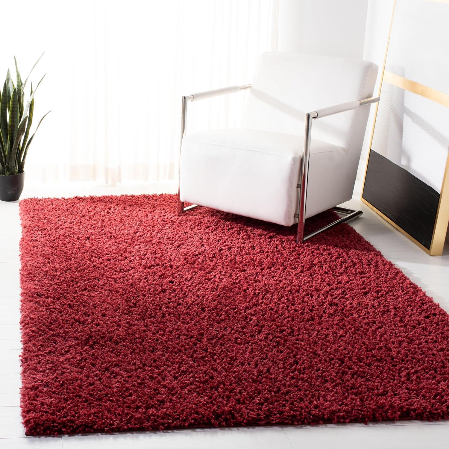 image:imageSAFAVIEH Area Rug 8x10 August Shag Collection Large Beige Solid Pattern NonShedding amp Easy Cleaning Plush Thick Pile Ideal for Living Room Bedroom Dining Space AUG200DRed