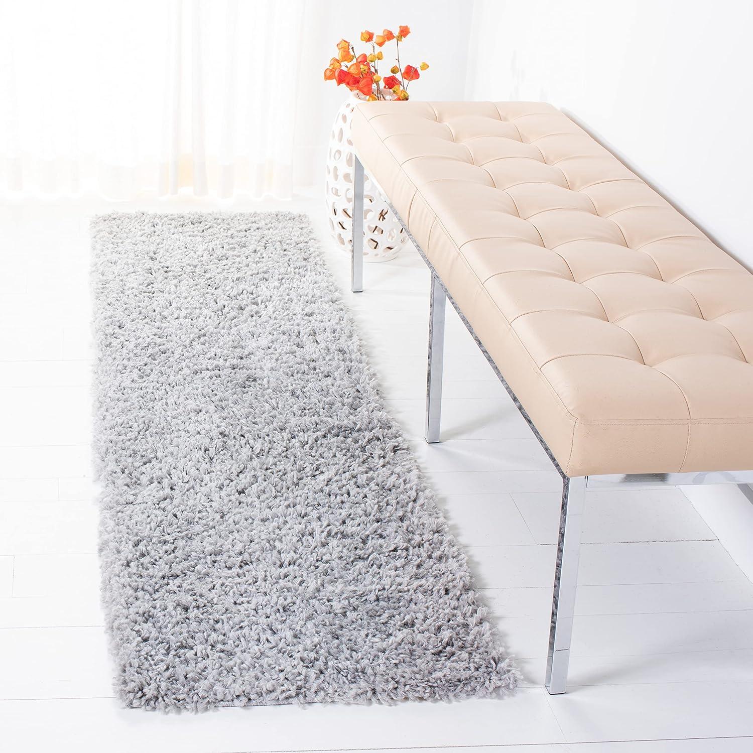 image:imageSAFAVIEH Area Rug 8x10 August Shag Collection Large Beige Solid Pattern NonShedding amp Easy Cleaning Plush Thick Pile Ideal for Living Room Bedroom Dining Space AUG200DSilver