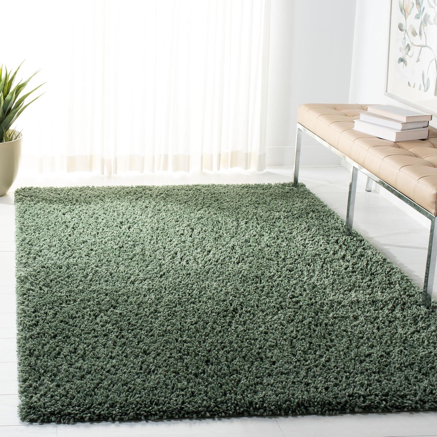 image:imageSAFAVIEH Area Rug 8x10 August Shag Collection Large Beige Solid Pattern NonShedding amp Easy Cleaning Plush Thick Pile Ideal for Living Room Bedroom Dining Space AUG200DGreen