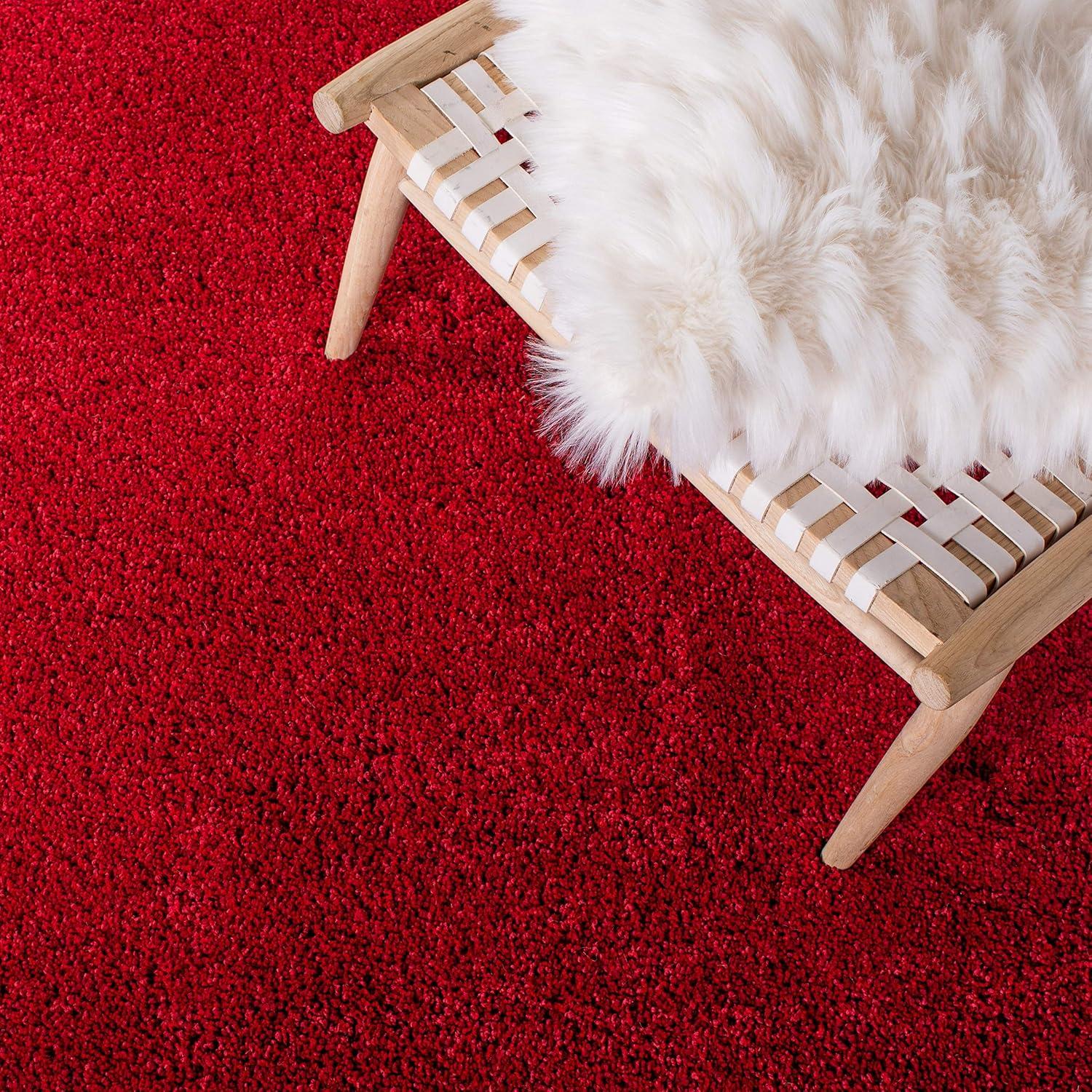 image:imageSAFAVIEH Area Rug 8x10 August Shag Collection Large Beige Solid Pattern NonShedding amp Easy Cleaning Plush Thick Pile Ideal for Living Room Bedroom Dining Space AUG200DRed