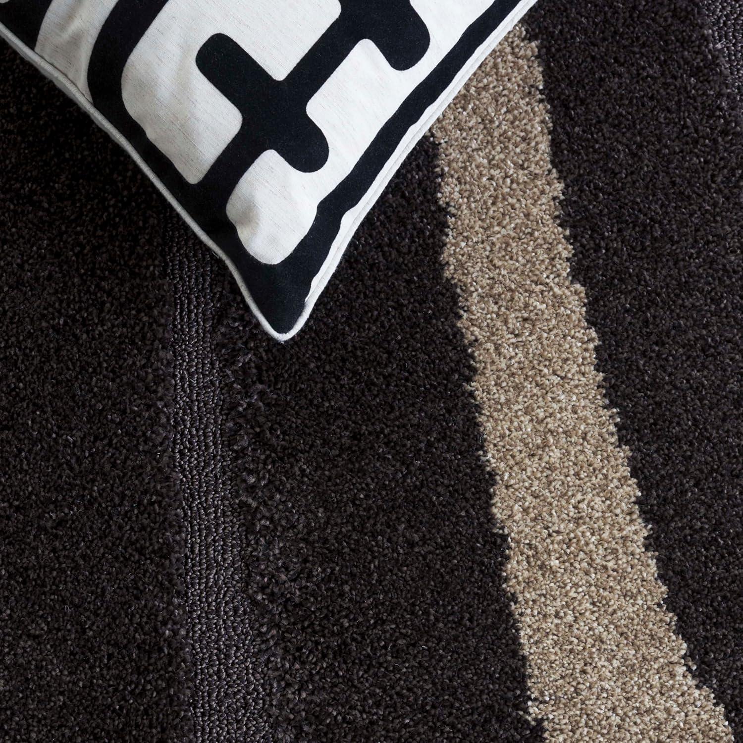 image:imageSAFAVIEH Area Rug 8x10 Florida Shag Collection Large Dark Brown amp Beige Stripe Design NonShedding amp Easy Cleaning Plush Thick Pile Ideal for Living Room Bedroom Dining Space SG4512813