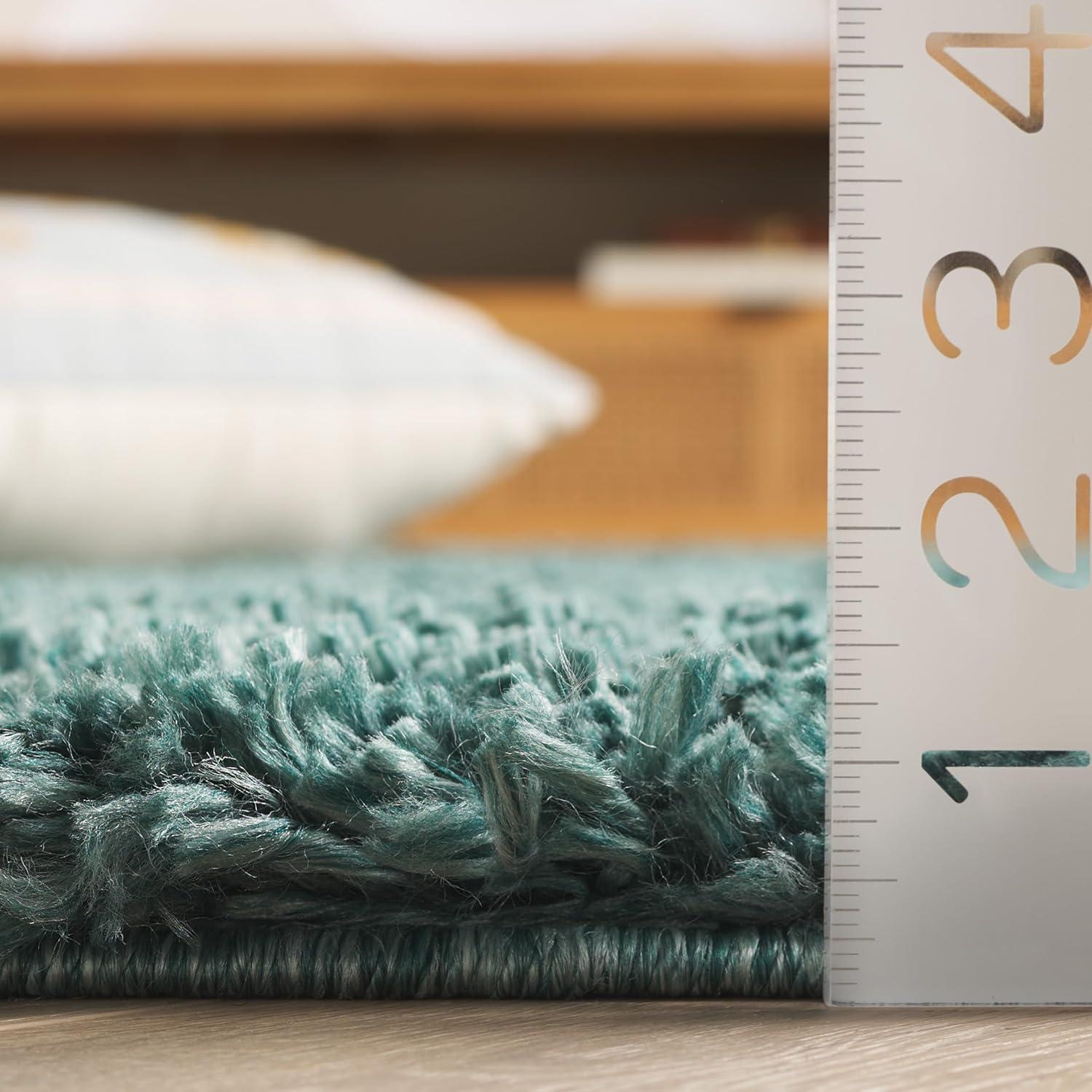 image:imageSAFAVIEH Area Rug 8x10 Fontana Shag Collection Large Grey Solid Pattern NonShedding amp Easy Cleaning Ultra Plush Thick Pile Ideal for Living Room Bedroom Dining Space FNT800FDark Green