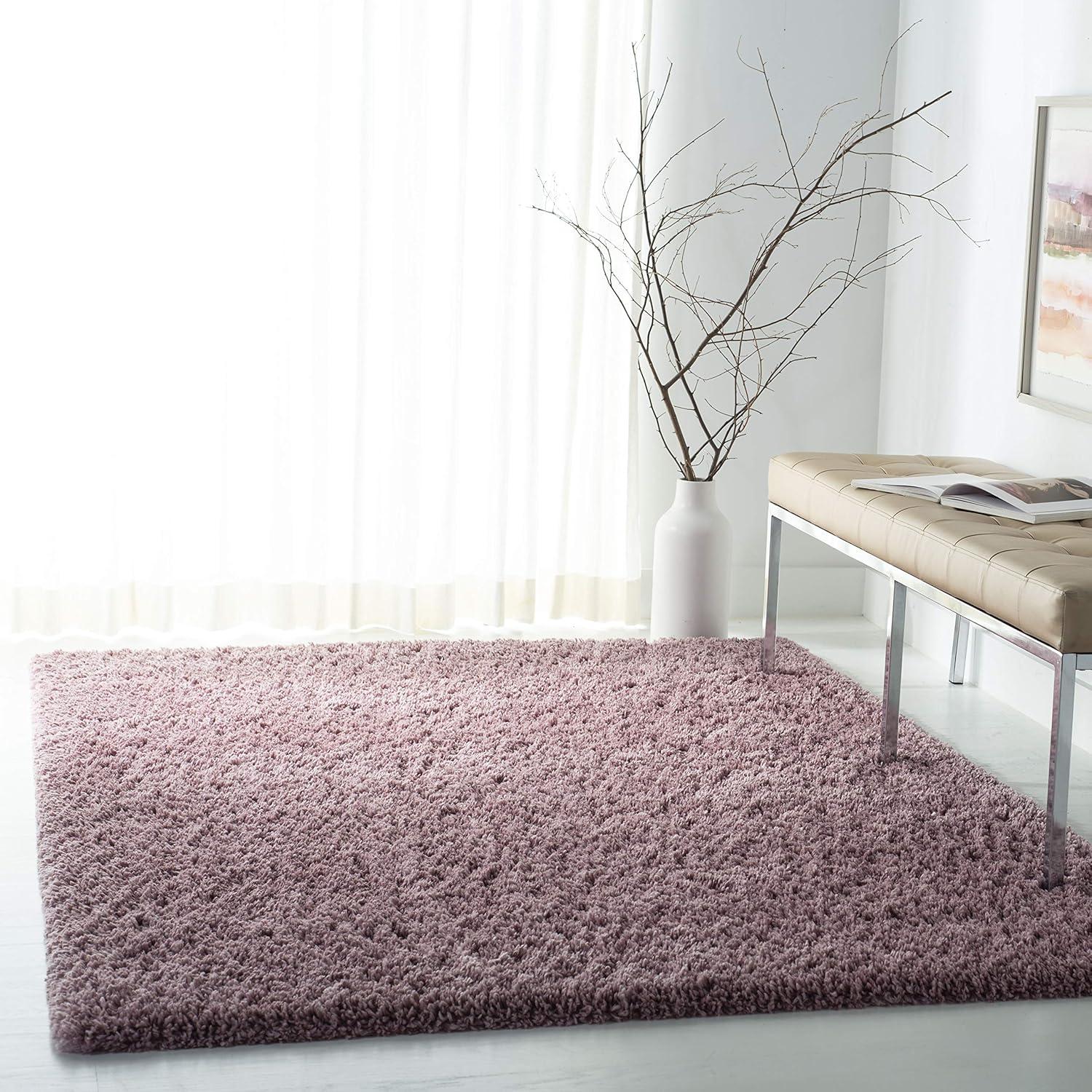 image:imageSAFAVIEH Area Rug 8x10 Fontana Shag Collection Large Grey Solid Pattern NonShedding amp Easy Cleaning Ultra Plush Thick Pile Ideal for Living Room Bedroom Dining Space FNT800FPink