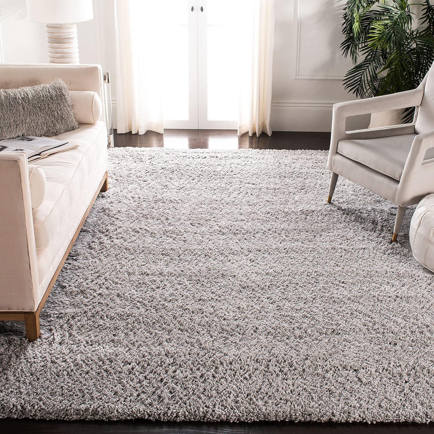 image:imageSAFAVIEH Area Rug 8x10 Fontana Shag Collection Large Grey Solid Pattern NonShedding amp Easy Cleaning Ultra Plush Thick Pile Ideal for Living Room Bedroom Dining Space FNT800FGrey