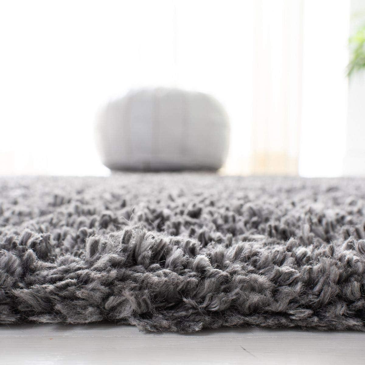 image:imageSAFAVIEH Area Rug 8x10 Fontana Shag Collection Large Grey Solid Pattern NonShedding amp Easy Cleaning Ultra Plush Thick Pile Ideal for Living Room Bedroom Dining Space FNT800FSilver