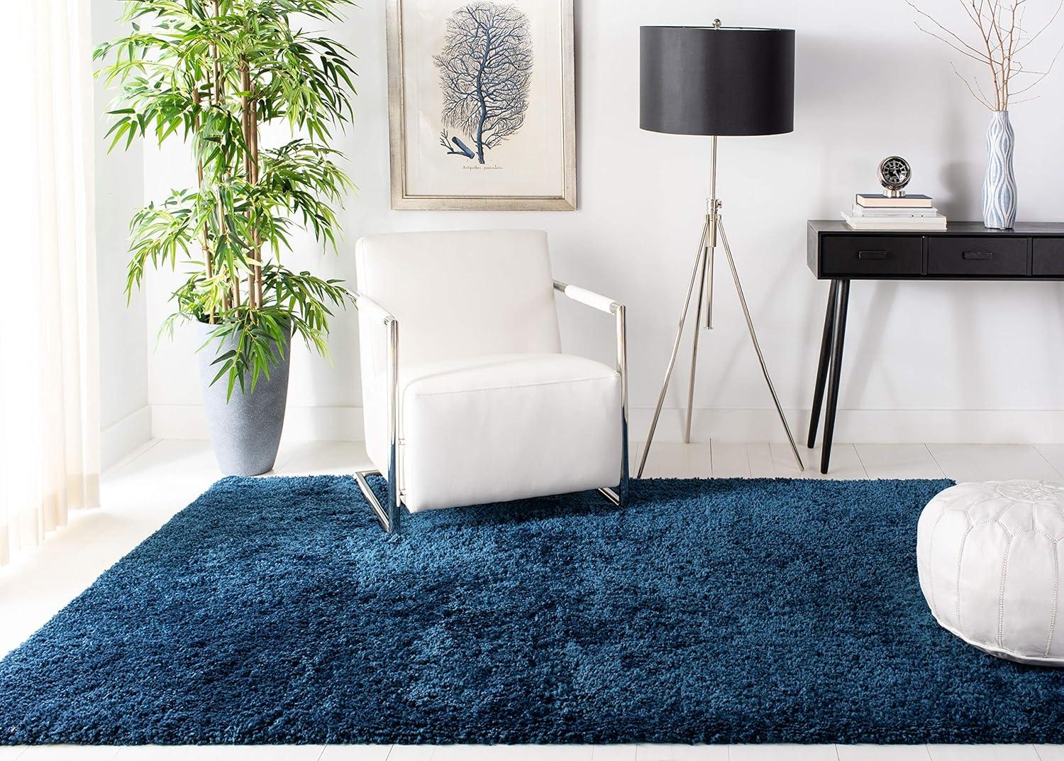 image:imageSAFAVIEH Area Rug 8x10 Fontana Shag Collection Large Grey Solid Pattern NonShedding amp Easy Cleaning Ultra Plush Thick Pile Ideal for Living Room Bedroom Dining Space FNT800FBlue