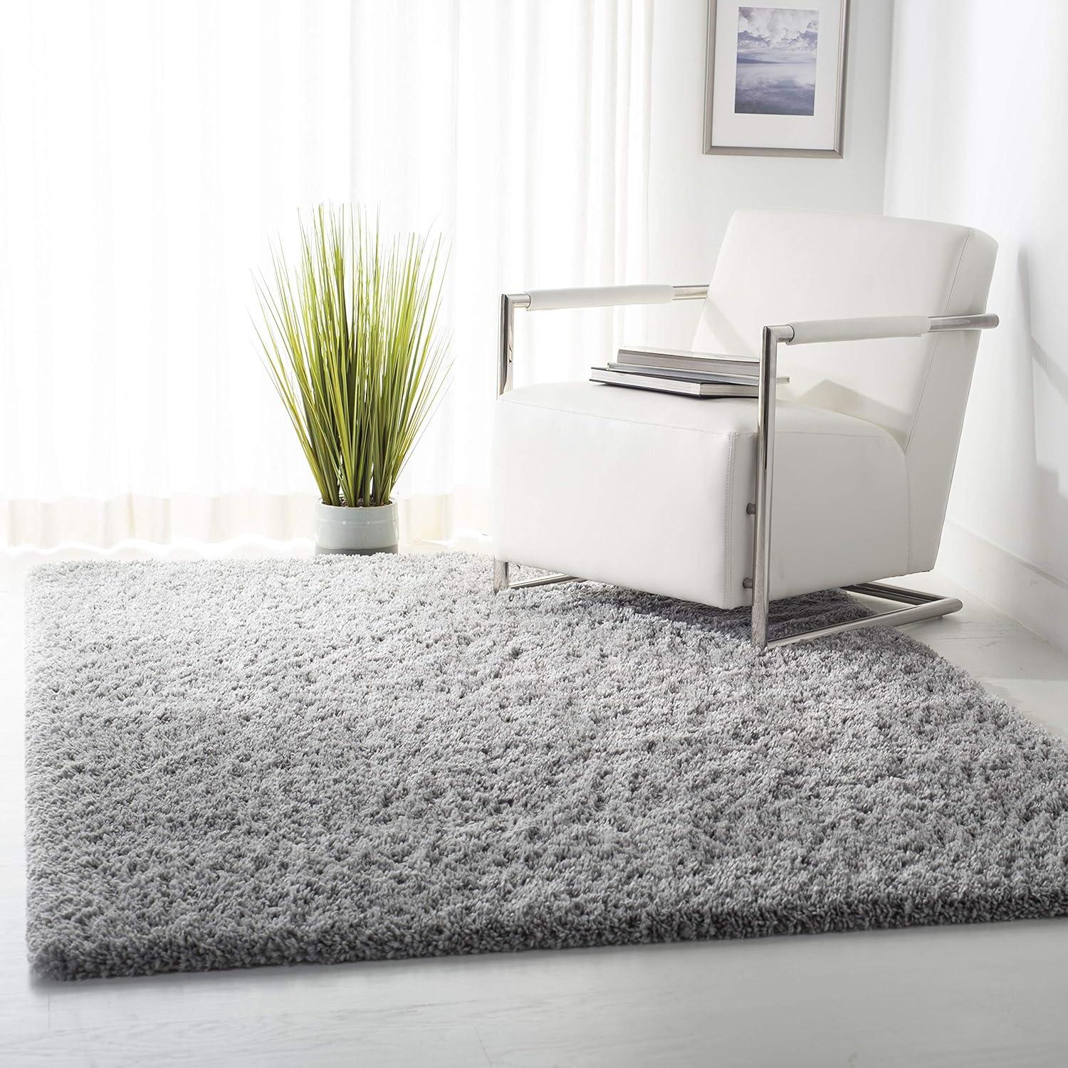 image:imageSAFAVIEH Area Rug 8x10 Fontana Shag Collection Large Grey Solid Pattern NonShedding amp Easy Cleaning Ultra Plush Thick Pile Ideal for Living Room Bedroom Dining Space FNT800FGrey