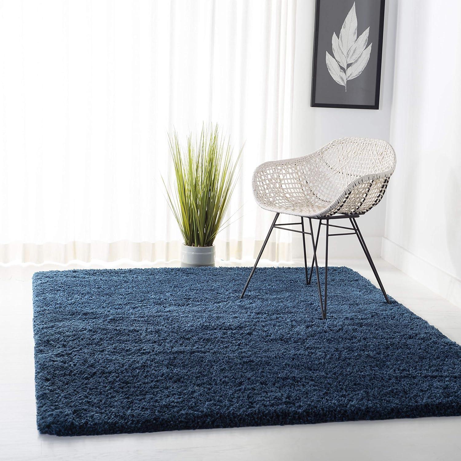 image:imageSAFAVIEH Area Rug 8x10 Fontana Shag Collection Large Grey Solid Pattern NonShedding amp Easy Cleaning Ultra Plush Thick Pile Ideal for Living Room Bedroom Dining Space FNT800FBlue