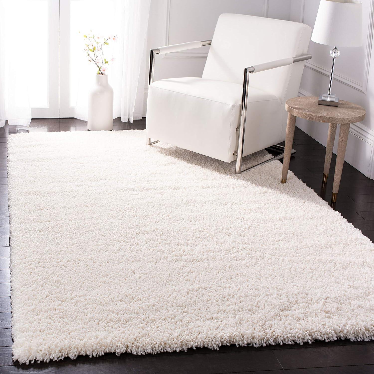 image:imageSAFAVIEH Area Rug 8x10 Fontana Shag Collection Large Grey Solid Pattern NonShedding amp Easy Cleaning Ultra Plush Thick Pile Ideal for Living Room Bedroom Dining Space FNT800FIvory