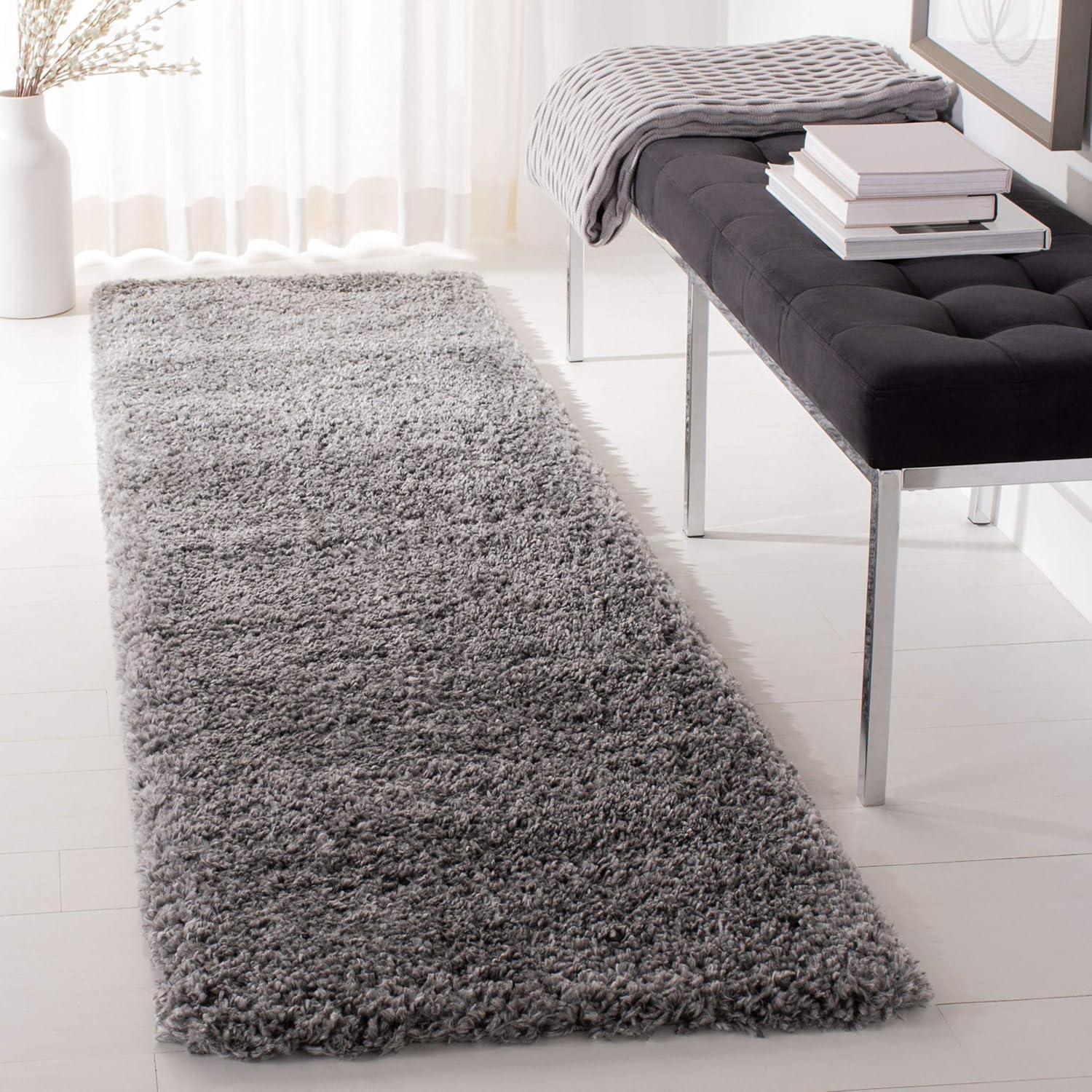 image:imageSAFAVIEH Area Rug 8x10 Fontana Shag Collection Large Grey Solid Pattern NonShedding amp Easy Cleaning Ultra Plush Thick Pile Ideal for Living Room Bedroom Dining Space FNT800FSilver